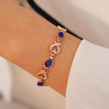 Load image into Gallery viewer, Austrian Crystal Fashion Heart Chain Bracelet