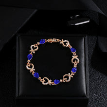 Load image into Gallery viewer, Austrian Crystal Fashion Heart Chain Bracelet