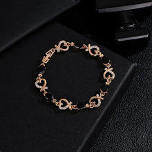 Load image into Gallery viewer, Austrian Crystal Fashion Heart Chain Bracelet