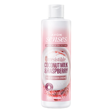 Load image into Gallery viewer, Avon Senses Moon Milk Collection Irresistible Coconut Milk & Raspberry Rich Shower Crème