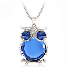 Load image into Gallery viewer, Owl Design Rhinestones Crystal Pendant Necklaces
