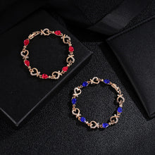 Load image into Gallery viewer, Austrian Crystal Fashion Heart Chain Bracelet
